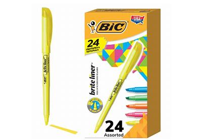 Image: BiC Brite Liner Assorted Colors Highlighters 24-count