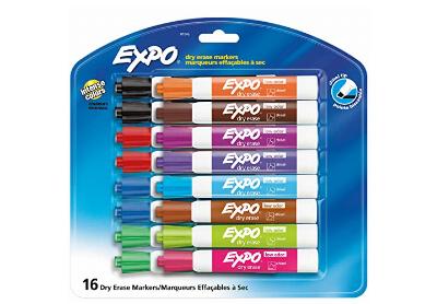 Image: Expo Low Odor Chisel Tip 16-Color Dry Erase Markers