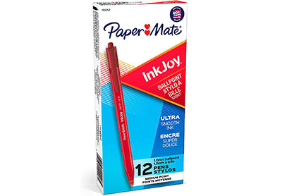 Image: Paper Mate InkJoy 100RT 1.0mm Red-Ink Ballpoint Pens 12-count