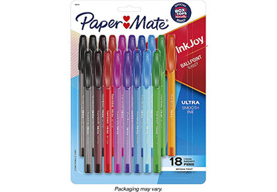 Image: Paper Mate InkJoy 100ST 1.0mm 9-Color Ballpoint Pens 18-count