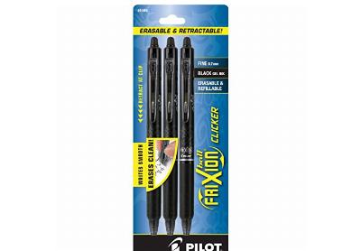 Image: Pilot FriXion Clicker 0.7mm Black-Ink Gel Pens 3-count