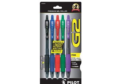 Image: Pilot G2 0.7mm 5-Color Premium Gel Roller Pens