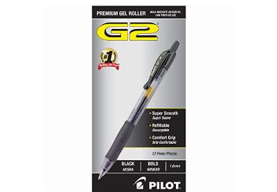 Image: Pilot G2 Premium Gel Roller 1.0mm Black-Ink Pens 12-count