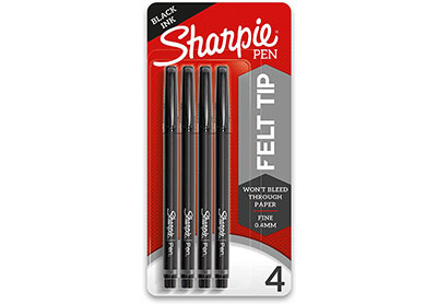 Image: Sharpie Felt Tip 0.4mm Black-Ink Pens 4-count