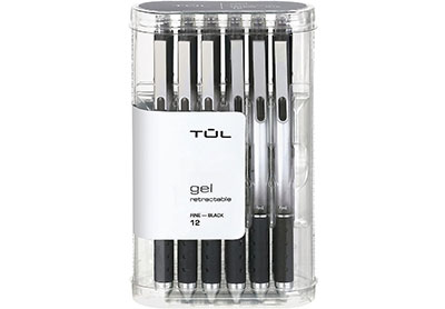 Image: Tul 0.5mm Black-Ink Retractable Gel Pens 12-count