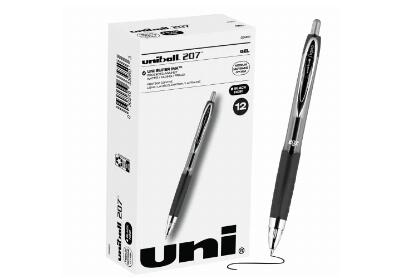 Image: Uniball-207 0.7mm Black-Ink Gel Pens 12-count