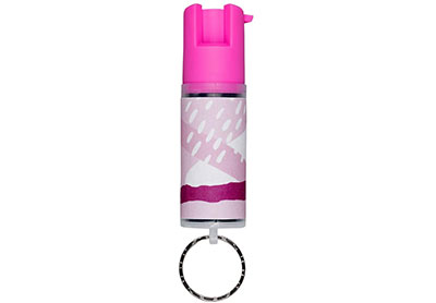 Image: SABRE Red Geometric Pink Pepper Spray with Key Ring (by Sabre)