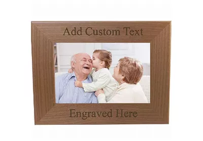 Image: CustomGiftsNow 4x6 Horizontal Personalized Wood Picture Frame