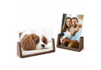 Image: Mixoo 4x6 U-Shape Wood Tabletop Picture Frame 2 Pack