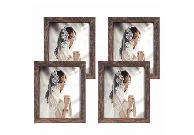 Image: Q.Hou QH-PF8X10-BR 8x10 Composite Wood Picture Frame 4-pack