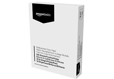 Image: Amazon Basics 8.5x11 inch Multipurpose Copy Paper 500-sheet