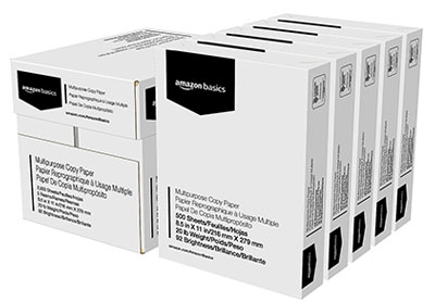 Image: Amazon Basics Multipurpose Copy Paper 2500-sheet