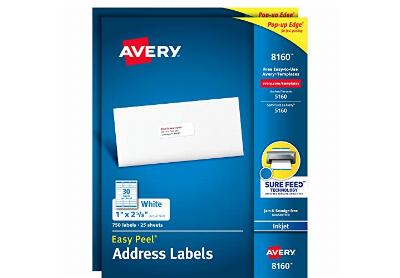 Image: Avery 1x2.625 Easy Peel Printable Address Labels 2-pack