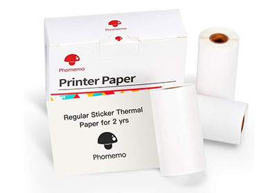 Image: Phomemo 50mmx3.5m White Thermal Sticker Printer Paper 3-roll