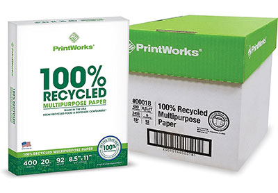 Image: PrintWorks 8.5x11 100% Recycled Multipurpose Paper 2400-sheet