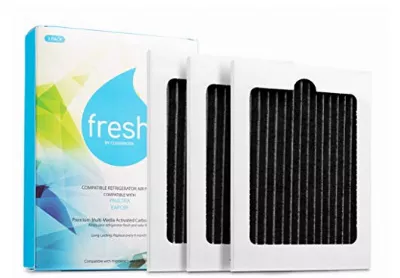 Image: Fresh Compatible Refrigerator Air Filter Replacement 3 Pack (6.7 x 1.7 x 5 inches) (by Mist)