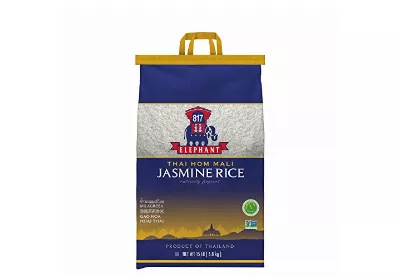 Image: 817 Elephant Thai Hom Mali White Jasmine Rice 15 Lbs