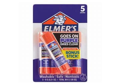 Image: Elmer's Goes On Purple Dries Clear School Glue Sticks 5-count