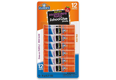 Image: Elmer's Washable Disappearing Purple School Glue Sticks 12-count