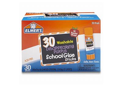 Image: Elmer's Washable Disappearing Purple School Glue Sticks 30-count