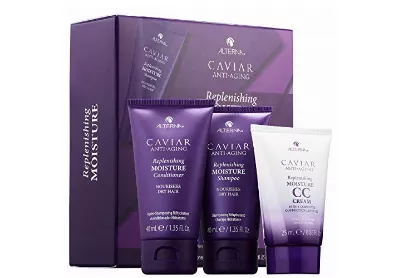 Image: Alterna Caviar Anti-Aging Replenishing Moisture Shampoo, Conditioner and Cream (by Alterna Haircare)
