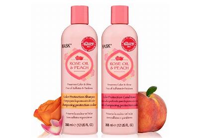 Image: HASK ROSE OIL & PEACH Color Protection Shampoo and Conditioner Set (by Hask)