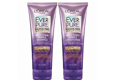 Image: L'Oreal Paris EverPure Brass Toning Purple Shampoo & Conditioner (by L'oreal Paris)