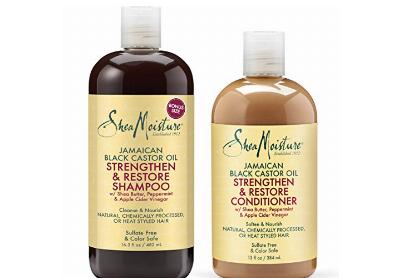 Image: SheaMoisture Strengthen and Restore Shampoo and Conditioner (by SheaMoisture)