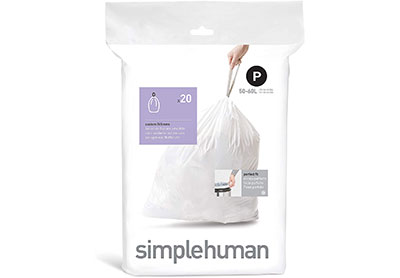 Image: simplehuman Code P Custom Fit Drawstring Trash Bags-(13-16)Gallon, 200 Bags (by Simplehuman)