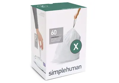 Image: Simplehuman Code X Custom Fit Drawstring Trash Bags-21 Gallon, 60 Bags (by simplehuman)