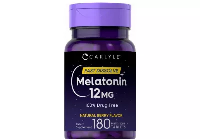Image: Carlyle 12 mg Melatonin Fast Dissolve Sleep Tablet 180-count