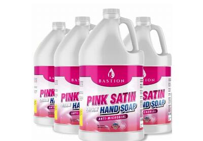 Image: Bastion Antimicrobial Pink Satin Lotion Hand Soap 4-pack