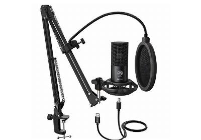 Image: Fifine T669 USB Condenser Microphone Kit with Shock Mount Scissor-Arm Stand Set (by Fifine)
