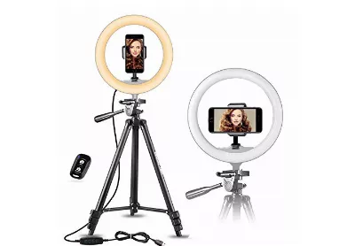 Image: UBeesize 10-inch Selfie Ring Light with 50-inch Extendable Tripod Stand and Flexible Phone Holder (by UBeesize)