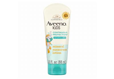 Image: Aveeno Kids SPF 50 Continuous Protection Mineral Sunscreen Lotion