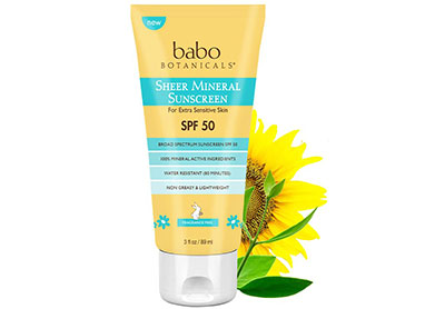Image: Babo Botanicals SPF 50 Sheer Mineral Sunscreen for Baby