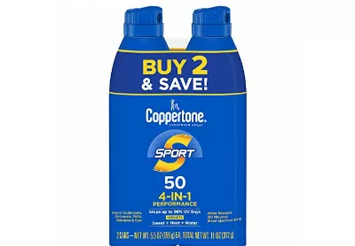 Image: Coppertone SPF-50 Sport Sunscreen Spray 2-pack