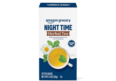 Image: Amazon Grocery Night Time Herbal Tea Bags (20 Count)