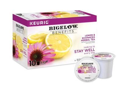 Image: Bigelow Benefits Stay Well Lemon & Echinacea Herbal Tea Keurig K-cup Pods (10 Count)