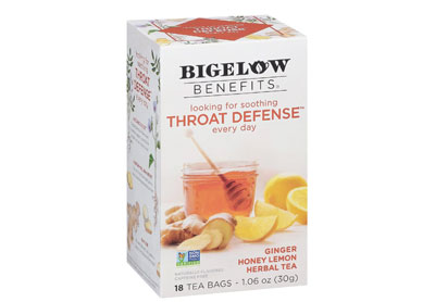 Image: Bigelow Benefits Throat Defense Ginger Honey Lemon Herbal Tea Bags (18 Count)