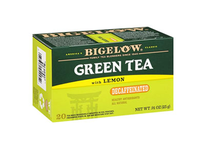 Image: Bigelow Green Tea with Lemon Decaffeinated Tea Bags (20 Count) Image: Bigelow Green Tea with Lemon Decaffeinated Tea Bags (20 Count)