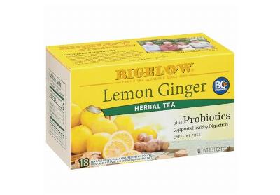 Image: Bigelow Lemon Ginger plus Probiotics Herbal Tea Bags (18 Count)