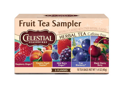 Image: Celestial Seasonings Fruit Tea Sampler Herbal Tea Bags Variety Pack (18 Count)