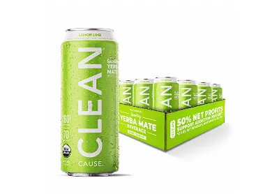 Clean Cause Low Calorie Lemon Lime Organic Sparkling Yerba Mate Tea ...