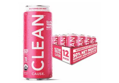 Clean Cause Low Calorie Watermelon Mint Organic Sparkling Yerba Mate ...