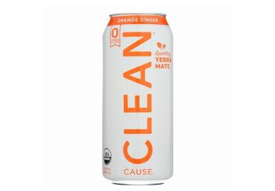 Image: Clean Cause Zero Calorie Organic Orange Ginger Sparkling Yerba Mate Tea (473ml)