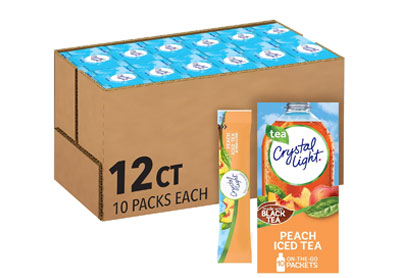 Image: Crystal Light Peach Iced Tea On-The-Go Packets (10 x 12 Pack)