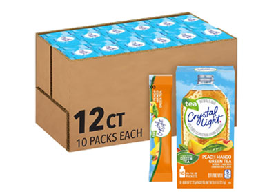 Image: Crystal Light Peach Mango Green Tea On-The-Go Packets (10 x 12 Pack)