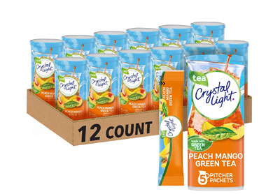 Image: Crystal Light Peach Mango Green Tea Pitcher Packets (5 x 12 Pack)