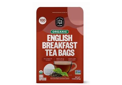 Image: FGO Organic English Breakfast Black Tea Bags (100 Count)